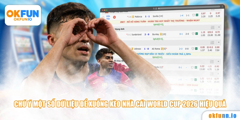 Chú ý một số dữ liệu để xuống kèo nhà cái World Cup 2026 hiệu quả