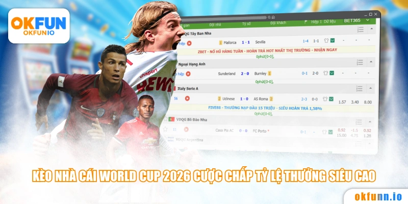 Kèo nhà cái World Cup 2026 cược chấp tỷ lệ thưởng siêu cao